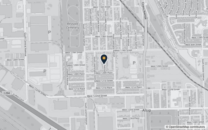 Map showing our location at 12030 S Lawler Ave, Alsip, IL 60803